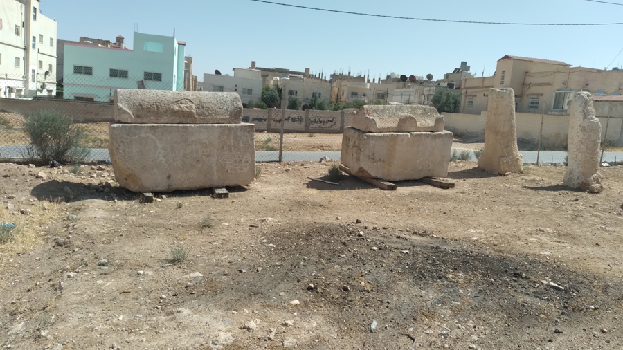 Sarcophagi near the fence